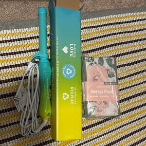 The Beachwaver Co. Turquoise Hair Styling Wand with Floral Pouch